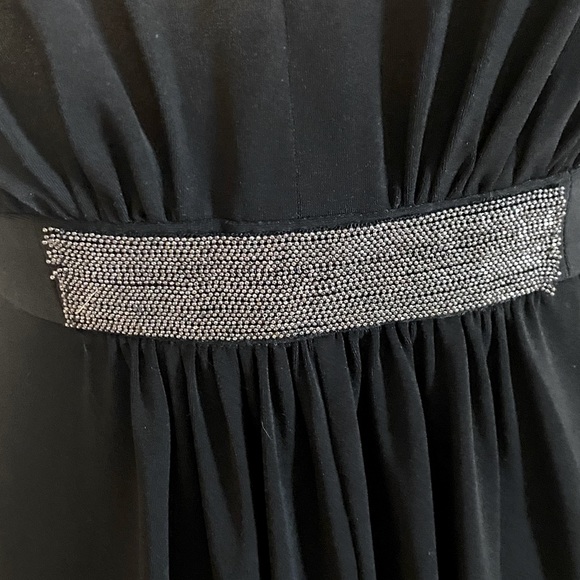 NWT Halston Heritage Jewel Waist Crepe Black Evening Gown SZ 4 - Picture 4 of 15